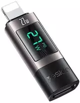 Yesido Adapteris OTG GS25 – Lightning (male) to Type C (female) – with LCD display juodos spalvos