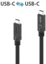 „PureLink“ USB-C į USB-C laidas – USB4 Gen 2x2, 5A, SPR 100W, 20G, DP alternatyvus režimas – „PureInstall MicroX4“ – juodas – 3,00 m