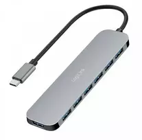LogiLink 7 prievadų USB3.2 šakotuvas, USB-A, 5Gbps, 20 W PD