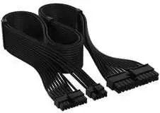 Corsair Premium Sleeved 24-Pin ATX Cable, Gen 5, for Type 5 Power Supply – Juodas