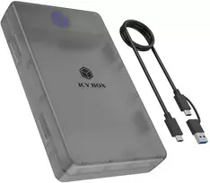 ICY BOX Externes Gehuse fr 2,5/3,5 SATA HDD /SSD, Host USB 3.2 Gen 1 bis 5Gbps Type-C/-A