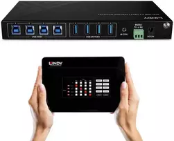 USB Jungiklis - LINDY 4x4 USB 3.2 Gen 1 Matrix Jungiklis, 5Gbps, Juodas
