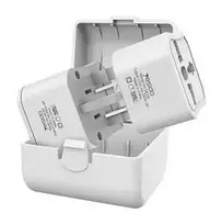 YESIDO UNIVERSAL ADAPTER MC25 750W 3A UK/EU/US/AU Baltas