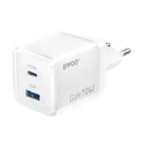 Ugreen BWOO GaN wall charger CDA224 QC 70W 1 x USB 1 x USB-C, baltas