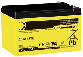 SSB SUN Baterija SB12-12V0 Vds 12 V 12 Ah AGM priežiūros nereikalaujantis akumuliatorius
