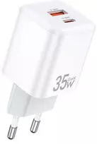 Įkroviklis Awei PD66-EU 35W GaN USB-A/USB-C baltas