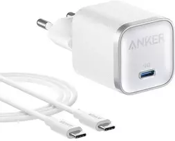 Įkroviklis Anker Nano 45W USB-C (baltas) su 1.8m kabeliu