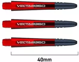 Koteliai Winmau Vecta Blade 360, ilgi, 40 mm, raudonos sp.