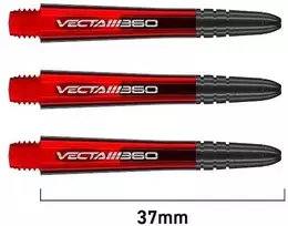 Koteliai Winmau Vecta Blade 360, vidutiniai, 37 mm, raudonos sp.