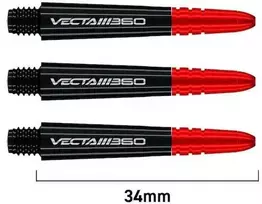 Koteliai Winmau Vecta Blade 360, trumpi, 34 mm, juodos sp.