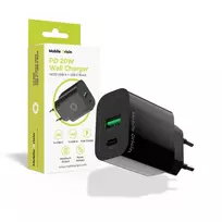 Mobile Origin PD20W laidinis įkroviklis MO12, juodos spalvos 1 USB-A + 1 USB-C