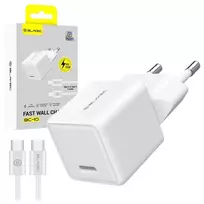 Blavec Wall charger BC-10 – Type C – PD 25W 3A with Type C to Type C cable (TCBC10-CW253A) baltos spalvos