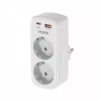 Morre MAITINIMO ADAPTERIS 4-in-1, 2 LIZDAI, USB-C 20W PD, USB-A 18W QC