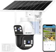 GENBOLT išorinė saulės IP kamera 4G, 8 W, 15600 mAh, 3MP+3MP, automatinis sekimas, AI, IP66, GB217 K-4G