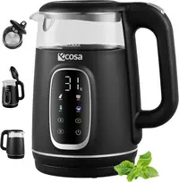 Ecosa elektrinis virdulys 1,7 l stiklinis su temperatūros reguliavimu, 2200 W, EO-697