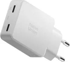 Native Union kišeninis GaN kroviklis PD 65W (2x USB-C), baltas