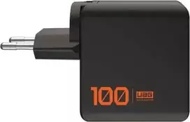 UAG SRGE įkroviklis – 100 W sieninis įkroviklis, 2 USB-C ir USB-A, pridedami ES, JK, JAV kištukai (juodas)