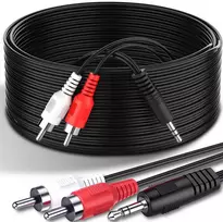 Aux kabelis, mini lizdas 3,5 mm, 2 RCA, RCA, stereo, 1,5 m, e398, 1 vnt.