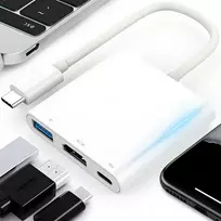 Przejściówka Adapteris 3in1 USB-C 4K HDMI šakotuvas USB 3.0 -E379