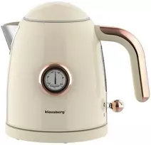 Virdulys, Elektrinis virdulys su termometru, nerūdijančio plieno, grietinėlės spalvos, 1,0 l, 1200 W, Klausberg, kb-9018
