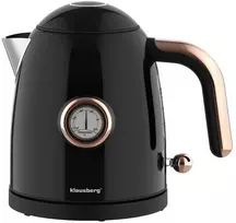 Virdulys, Elektrinis virdulys su termometru, nerūdijančio plieno, juodas, 1,0 l, 1200 W, Klausberg, kb-9017
