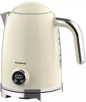 Klausberg Virdulys, Elektrinis virdulys su retro termometru, LED skydeliu, smėlio spalvos, 1,7 l