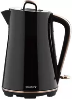 Virdulys, Elektrinis virdulys, nerūdijančio plieno, juodas, 1,7 l, 1850–2200 W, klausberg, KB-9015