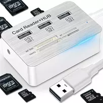 Rozdzielacz 7in1 USB šakotuvo kortelių skaitytuvo adapteris SD micro greitas skirstytuvas