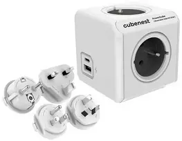 Cubenest – PowerCube, perjungiamas USB PD 20W, A+C, pilkas, POWERCUBE, 4x USB C+A lizdai, maitinimo tiekimas 20W