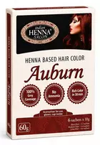 Pagaminta Indijoje pagal Elfam Herbalshop SIA, Latvija užsakymą Plaukų dažai Indian Henna Salon Auburn, chna pagrindu, 6x10g