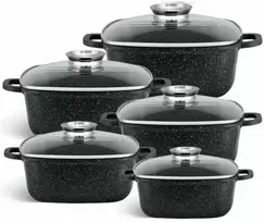 Akmens masės puodų rinkinys StoneChef Prime BERIMAX 10 dalių