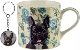 Affek Design NOYA Puodelis su breloczkiem 380ml 9x13x9cm Buldog francuski