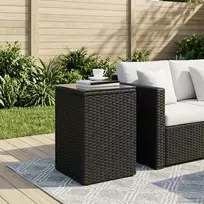 Šoninis stalas Juoda 35 x 35 x 70 cm poliratanas