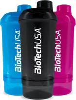 Gertuvė Biotech Wave+ Compact Shaker - 500 ml (+150 ml) plaktuvė (Juodas-Smoke spalva)