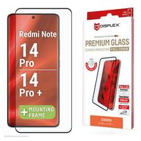 DISPLEX Premium Screen Protector (Full Cover, 10H) for Xiaomi Redmi Note 13 Pro+/Note 14 Pro(+), Eco Mounting Frame, Full Cover