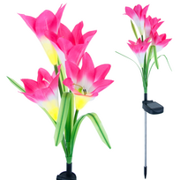 Įsmeigiamas šviestuvas su saulės baterija Lily, IP44, rožinė sp.