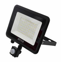 Prožektorius su judesio davikliu, nešiojamas AWTools Slim, 50 W, 4750 lm, 6000 °K, IP44, juoda sp.