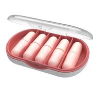 5 poros ypač minkštų putplasčio ausų kištukų triukšmą mažinančių ausų kištukų, skirtų miegui knarkiant Darbo kelionėms Type 2 rožinė