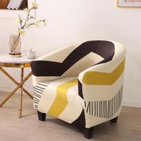 Round Printed Tub Sofa Cover Stretch Spandex Coffee Bar Club Chair Covers Living Room Slipcover Furniture Protector