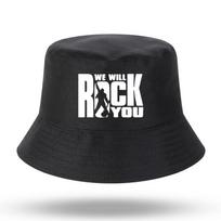 We Will Rock You Print Queen Rock Band Men Women Bucket Hat Outdoor Panama Fishing Cap Fisherman Hat Women Harajuku Fishing Hat 55-60cm