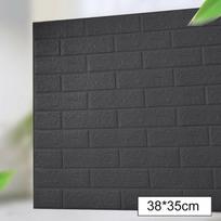 10 vnt 3D plytelių plytų sienų lipdukas Lipnus vandeniui atsparus putplasčio plokštės tapetai juoda