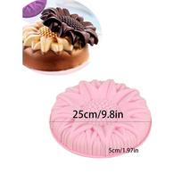 1PC Big Silicone Cake Mold Dessert Molds Large Sunflower Styling Pastry Moulds( ) pink