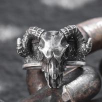 New Retro Fashion Punk Skull Devil Horns Ring Men Women Couples Personalized Niche Party Hip Hop Demon Ram's Horn FingerRingGift Resizable