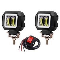 X-STYLE 20W Motociklo Priešrūkinis Žibintas, 2 Spalvos, Balta, Mėlyna, LED Darbinis Žibintas, Darbinis Žibintas, Square mėlyna