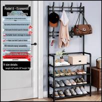Multi-Layer Shoe Rack: Entryway Storage for Shoes & Coats, Perfect for Dorms & Rentals