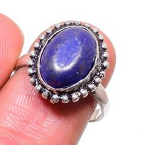 Lapis Lazuli Brangakmenis 925 Sterlingo Sidabro Papuošalas Žiedas Dydis 8.5