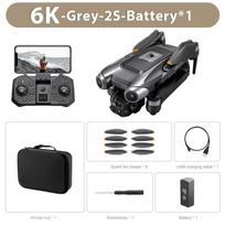 Nauja V600 RC Drone 8k Profesionali HD kamera, leidžianti išvengti kliūčių WIFI FPV optinio srauto padėties nustatymo aukštyje Laikykite be šepetėlių sulankstomo keturkopterio žaislo 6K 1 Battery sidabras