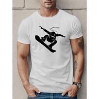 Cool snowboarding silhouette print T-shirt street sports style slim extreme sports pattern for men and women with the same paragraph. S juoda