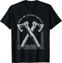Nemo Me Impune Lacessit Juokingi Vikingų Warrior Kirvio Marškinėliai Unisex Marškinėliai S