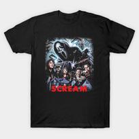 Men Black Print T-shirt Scream No-Cut Transfer Paper Print Cotton Tshirt S juoda